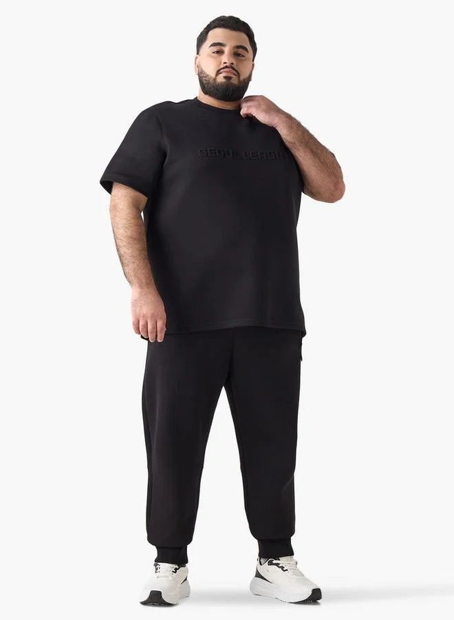 ماكسيم Men Regular Fit Crew Neck Short Sleeve Embossed T-shirt